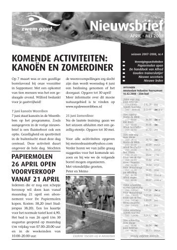 ZG Nieuwsbrief 2008.04A5 - Zwem Goud