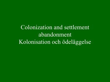 Colonization and settlement abandonment Kolonisation ... - Bluerange