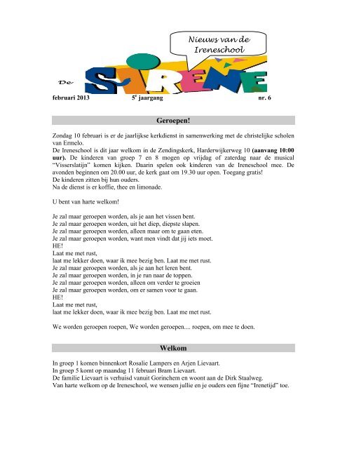 Sirene 6 2012-2013 - Ireneschool Ermelo