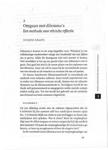 Graste J. Omgaan met dilemma's. Een methode voor ethische reflectie.