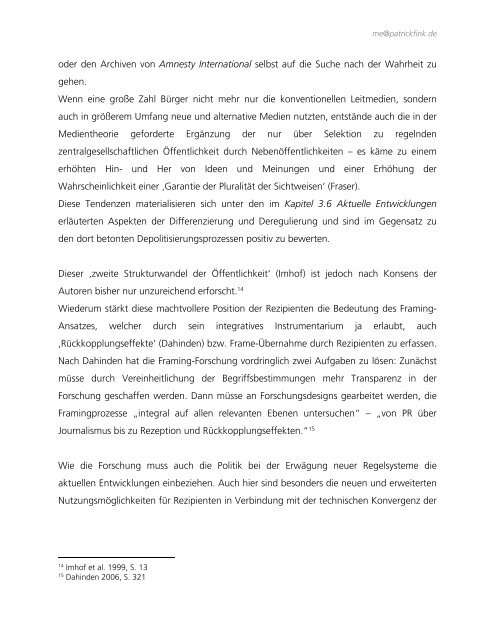 Fazit meiner Diplomarbeit zur Analyse der Leistung ... - patrickfink.de