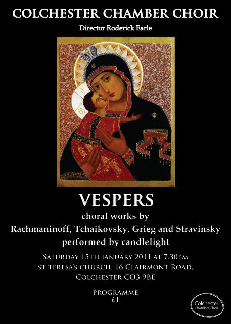 choral works by Rachmaninoff, Tchaikovsky, Grieg and Stravinsky ...