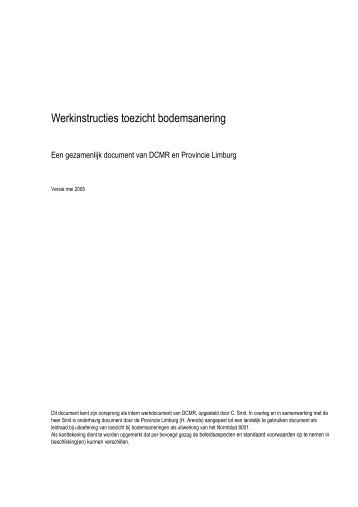 Werkinstructie toezicht bodemsanering
