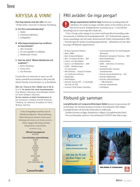 Rädda Livet nr 1, 2007 (PDF, 3 MB) - Cancerfonden