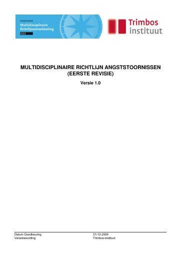 Titel: Multidisciplinaire Richtlijn Angststoornissen (eerste ... - Parnassia