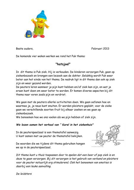 Ongekend Ouderbrief Puk thema Hatsjoe DQ-83