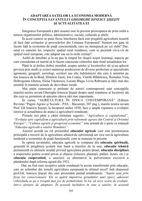 Recurs la tradiţia satului sau Opinii agrosilvopastorale - Institutul de ...