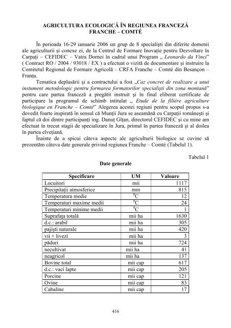 Recurs la tradiţia satului sau Opinii agrosilvopastorale - Institutul de ...