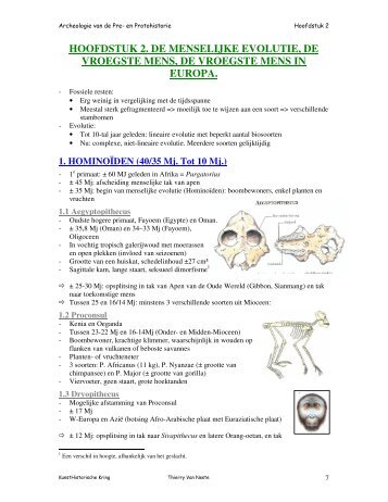 hoofdstuk 2. de menselijke evolutie, de vroegste mens, de vroegste