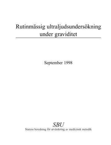 Rutinmässig ultraljudsundersökning under graviditet - SBU