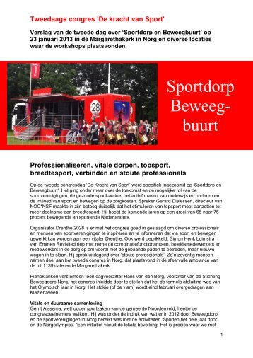 Congres Sportdorp-Beweegbuurt Norg - SportDrenthe
