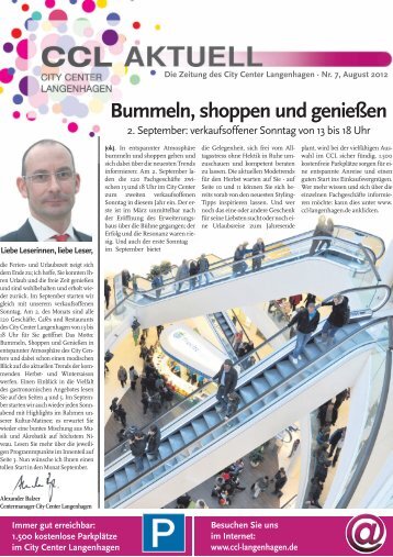 Bummeln, shoppen und genießen - CCL, City Center Langenhagen