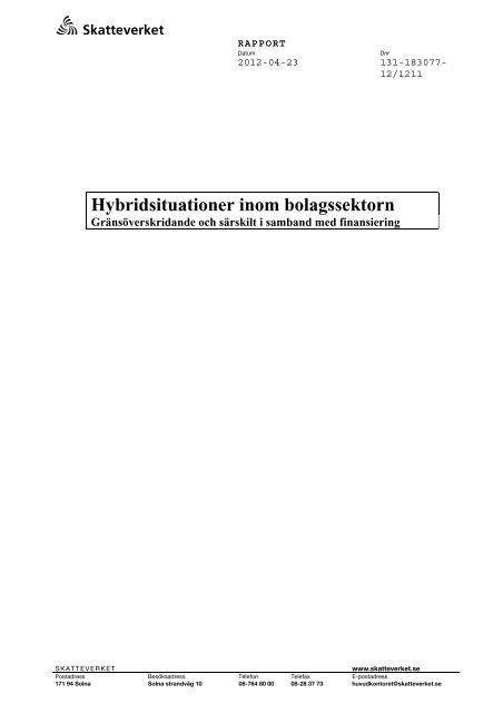 Länk till rapporten - Skatteverket