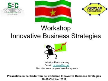 FINPYME workshop "INNOVATIVE BUSINESS STRATEGIES" - Suriname ...