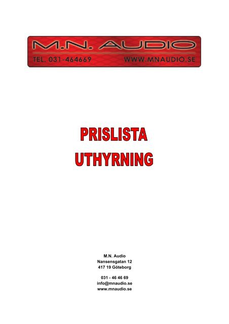 klicka här för prislista för uthyrning - MN Audio