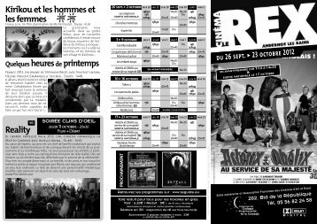 Télécharger le programme du Cinéma Le Rex à - Ze Guide