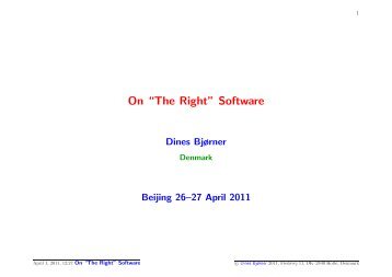 On “The Right” Software