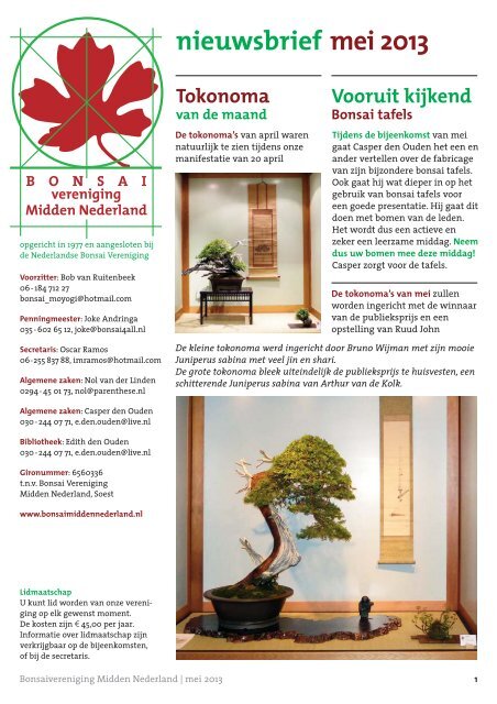 mei - NBV Bonsai Vereniging Midden Nederland