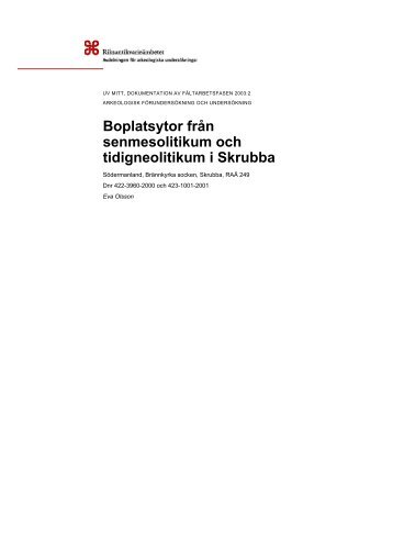 UV Mitt, Daff 2003:2 - Riksantikvarieämbetet, avdelningen för ...