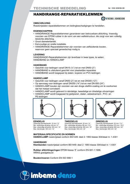 TECHNISCHE MEDEDELING HANDIRANGE ... - Imbema Denso