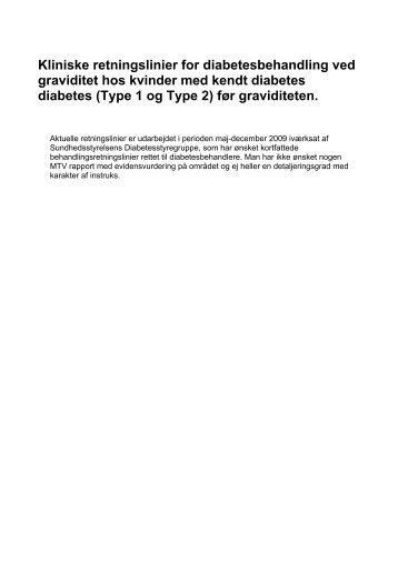 Prægestationel diabetes - Dansk Endokrinologisk Selskab