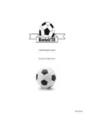 Opleidingsplan jeugd Kwiek'78 2010-2015 Nick Post.