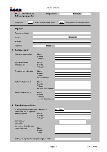 Intake formulier def - Isso