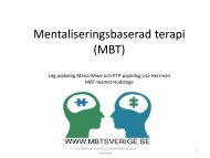 Mentaliseringsbaserad terapi - MBT-Sverige