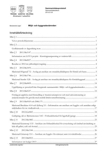 Miljö- och byggnadsnämnden protokoll 2013-01-30.pdf - Gullspångs ...