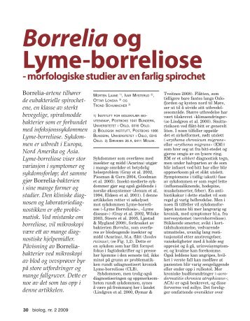 morfologiske studier av en farlig spirochet - BIO