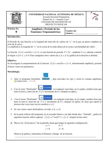 9 Amplitud y Periodo de las Funciones Trigonométricas