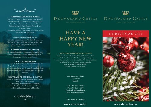 HAVE A HAPPY NEW YEAR! - Dromoland Castle Hotel