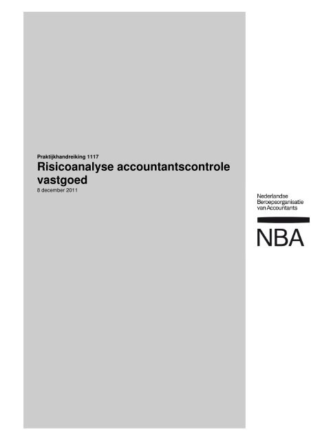 Risicoanalyse accountantscontrole vastgoed - NBA