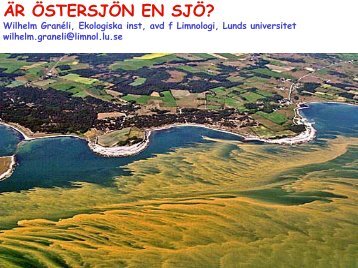 Wilhelm Granéli (Lunds universitet) Är Östersjön en sjö? Kvävet i ...