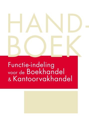 Handboek Functie-indeling - Koninklijke Boekverkopersbond