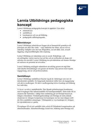 Lernia Utbildnings pedagogiska koncept