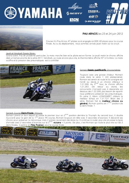 Press Book 2012 qualité web - moto club haut-saônois