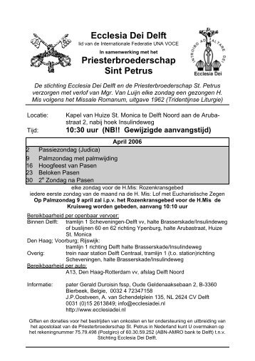 April (40 Kb) - Ecclesia Dei Delft