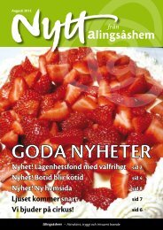 Nytt från Alingsåshem aug 2012