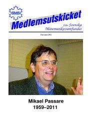 Oktober 2011 - Svenska matematikersamfundet