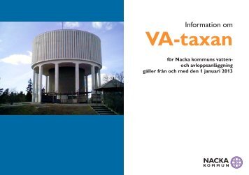 Kortare information om VA-taxan - Nacka kommun