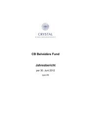 CB Belvédère Fund Jahresbericht - Crystal Fund Management AG