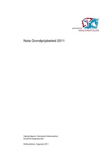 Nota Grondprijsbeleid Augustus 2011.pdf - Welkom bij gemeente ...