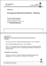 Marketing - Lehrstuhl für Internationales Personalmanagement