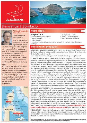 Télécharger la fiche du stage - Les Glénans