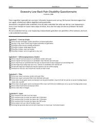 Oswestry Low Back Pain Disability Questionnaire ... - Fysiovragenlijst