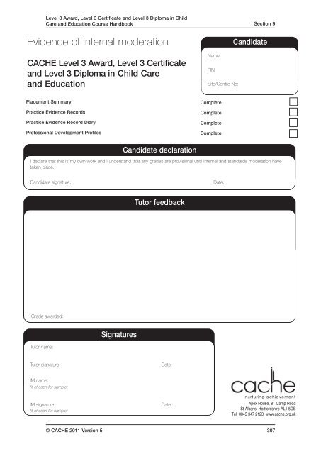 CACHE Level 3 Award/Certificate/Diploma in Child Care and ...