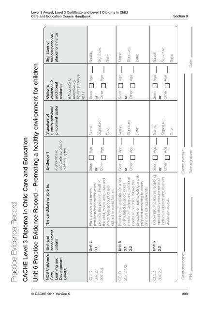 CACHE Level 3 Award/Certificate/Diploma in Child Care and ...