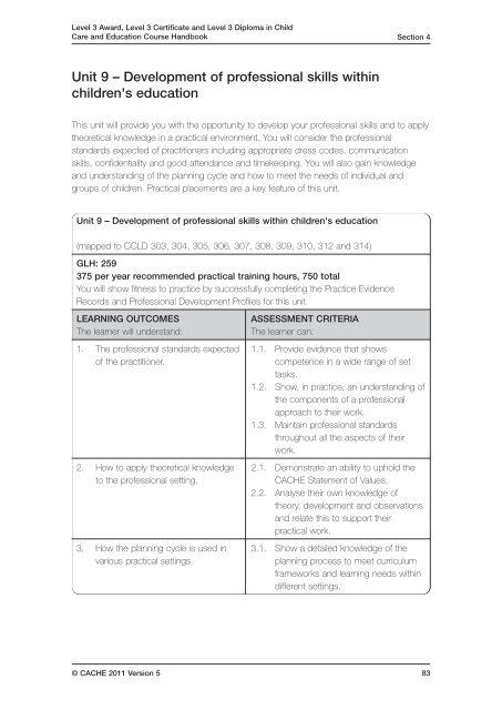 CACHE Level 3 Award/Certificate/Diploma in Child Care and ...