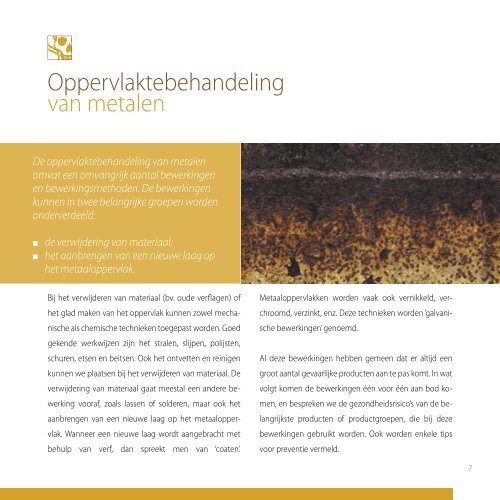 Gevaarlijke producten bij de oppervlaktebehandeling van ... - ACV